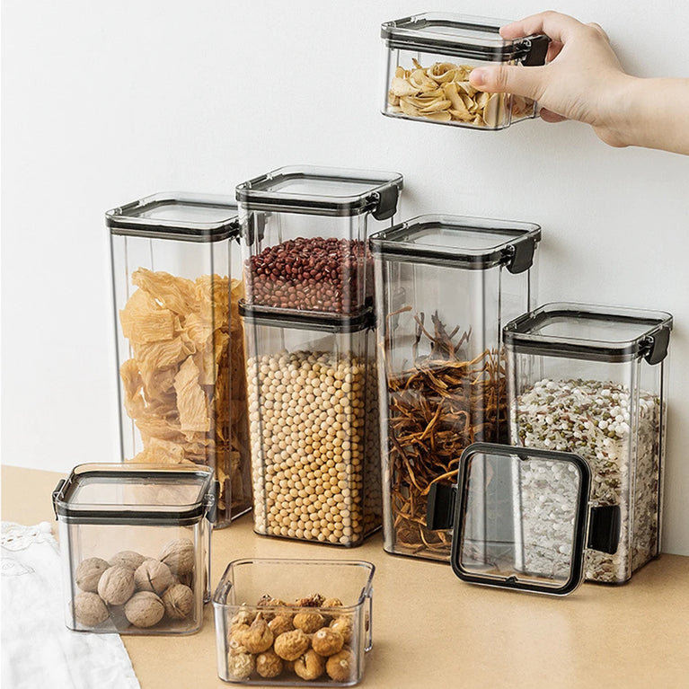 Plastic Food Containers with Lids Large Capacity Airtight Storage Jars