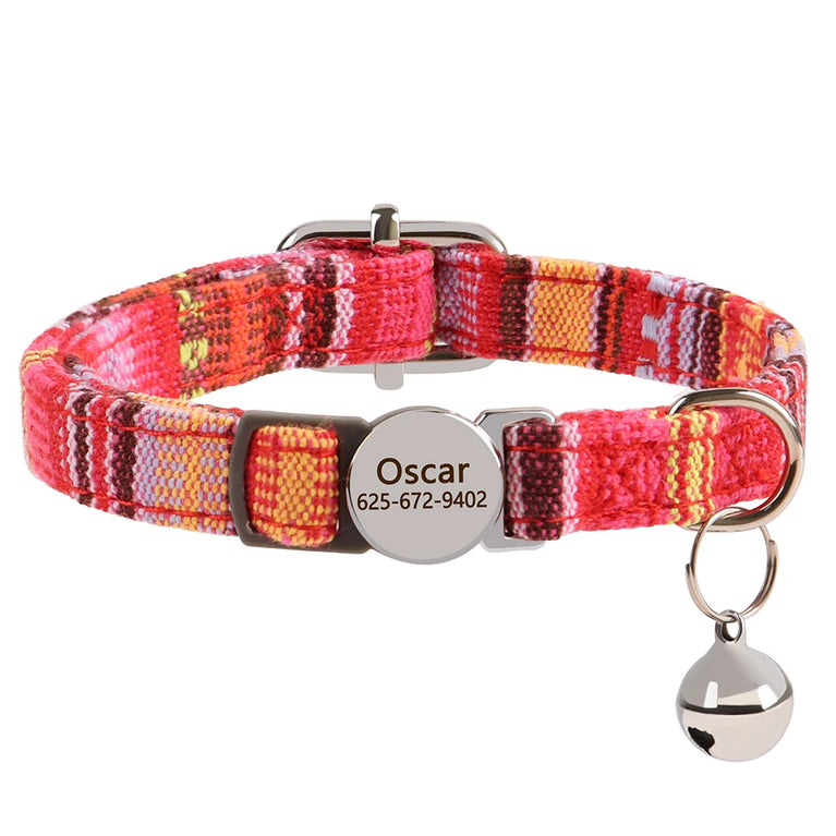 Cat Collar Free Personalized Kitten Collar Engraved Antilost Adjustabl