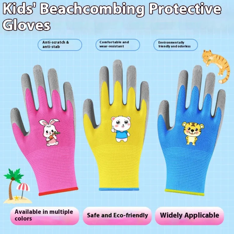 Kids Waterproof Non Slip Garden Work Gardening Gloves Durable Safety