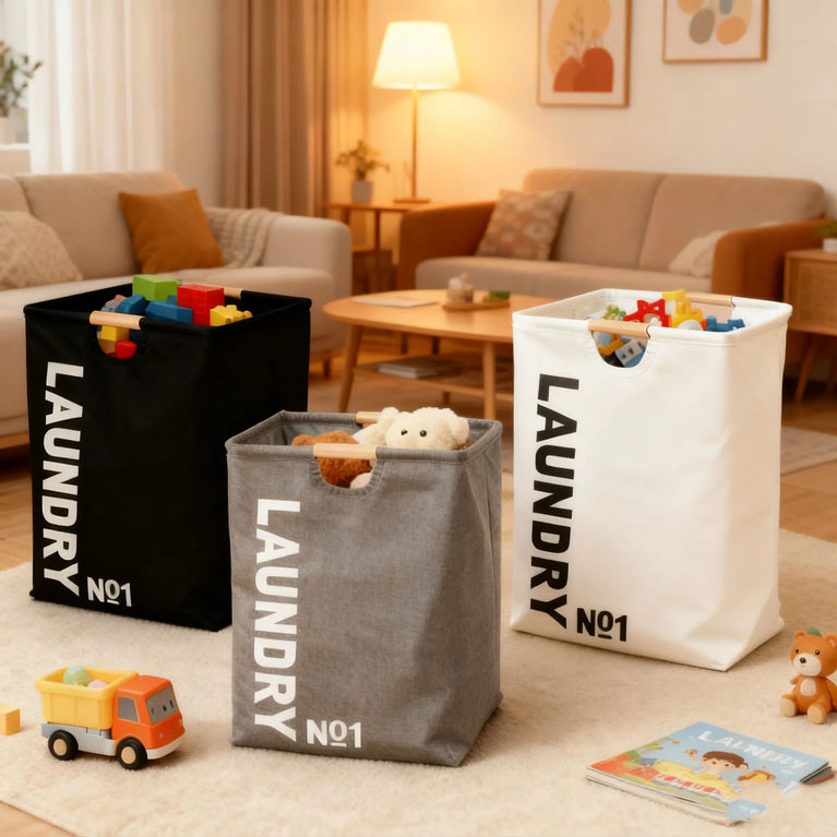 Large Capacity Waterproof Laundry Basket | Foldable Fabric Storage Bin with Handles