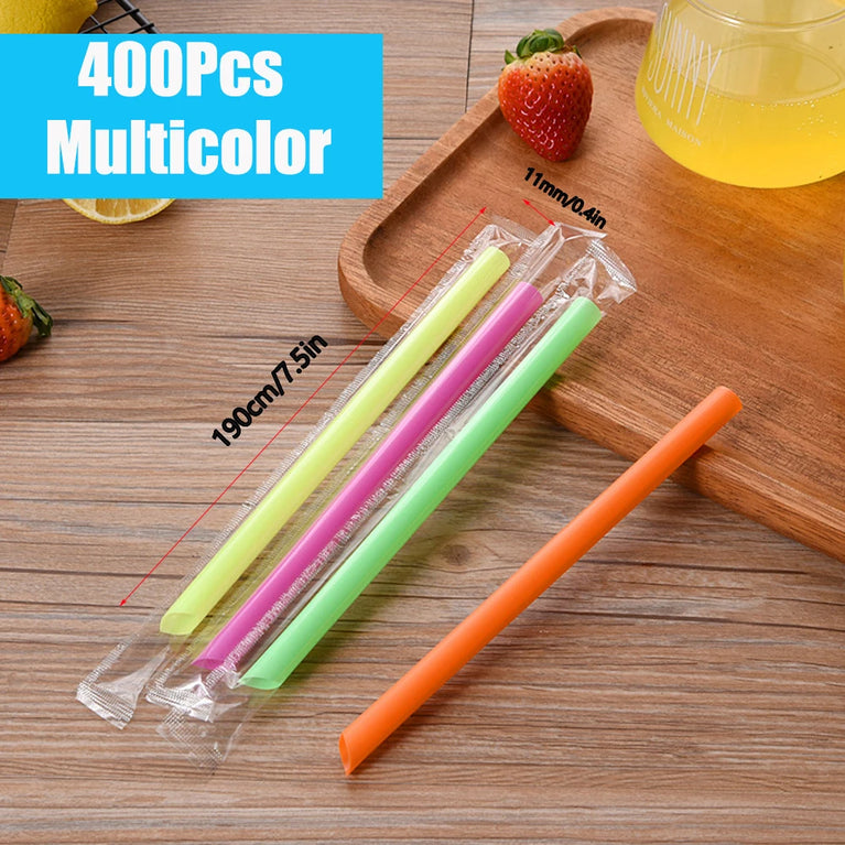 100-600PCS Large Bubble Tea Straw Drinking Straws for Smoothies