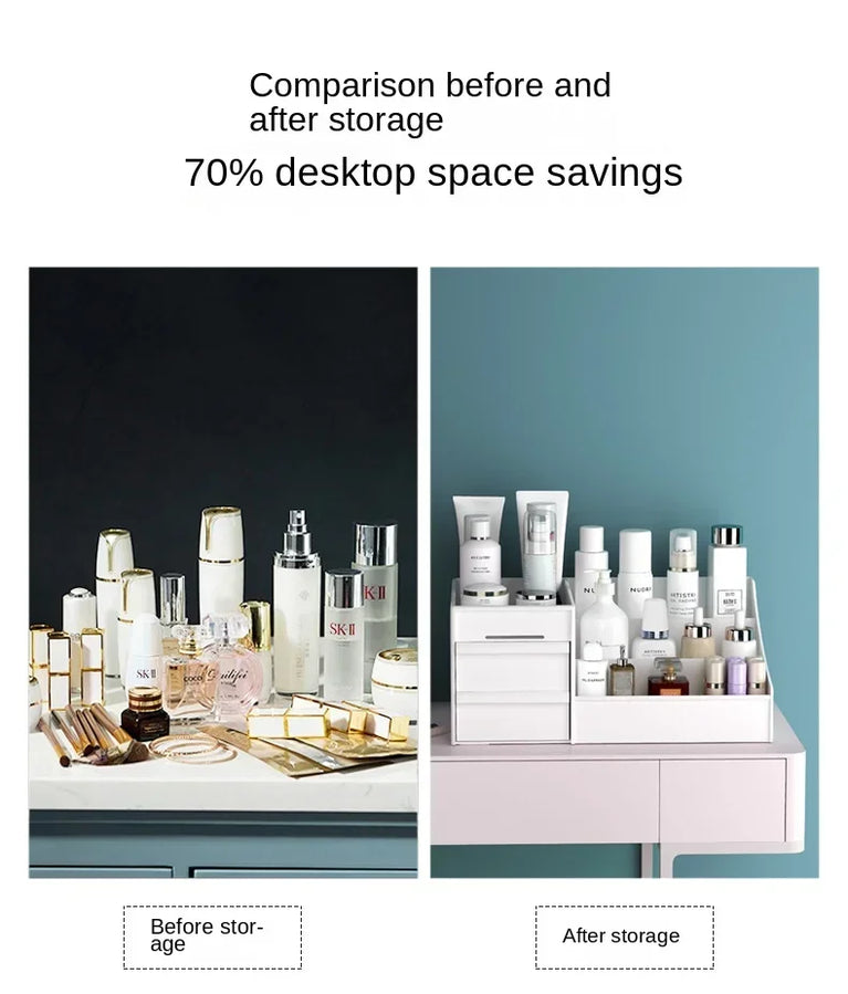 Plastic Drawer Makeup Storage Box Desktop Stationery Organizer