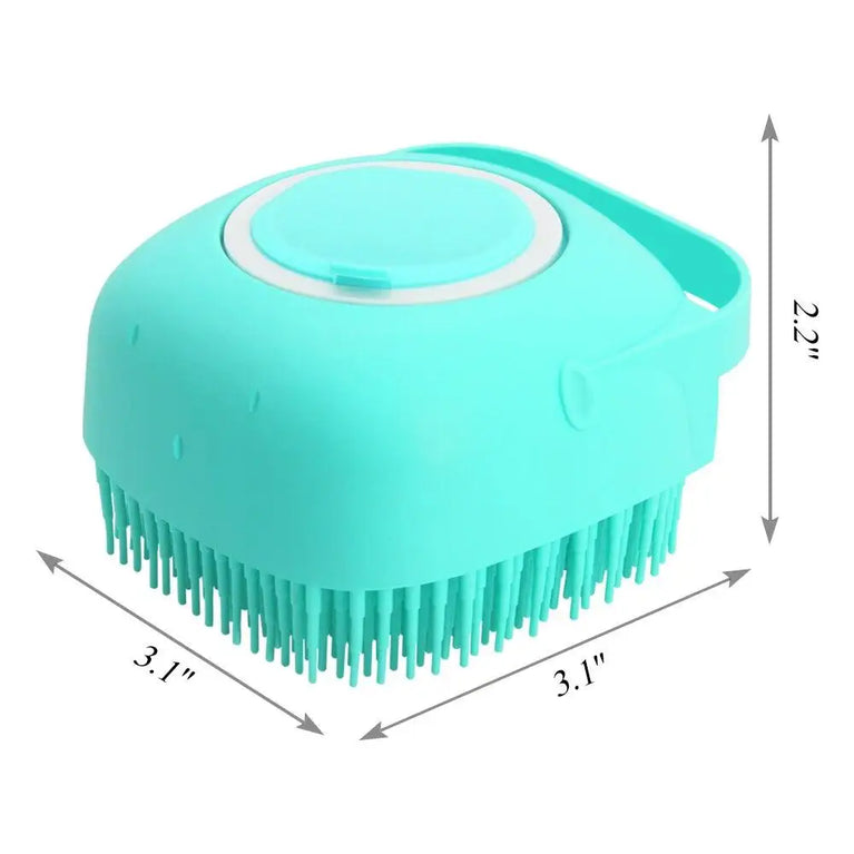 Pet Dog Shampoo Brush Silicone Massage Grooming Scrubber Bath Tool