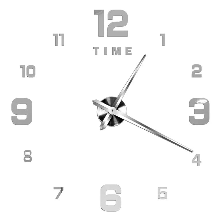 3D DIY Large Wall Clock | Modern Acrylic Mirror Surface Home Décor