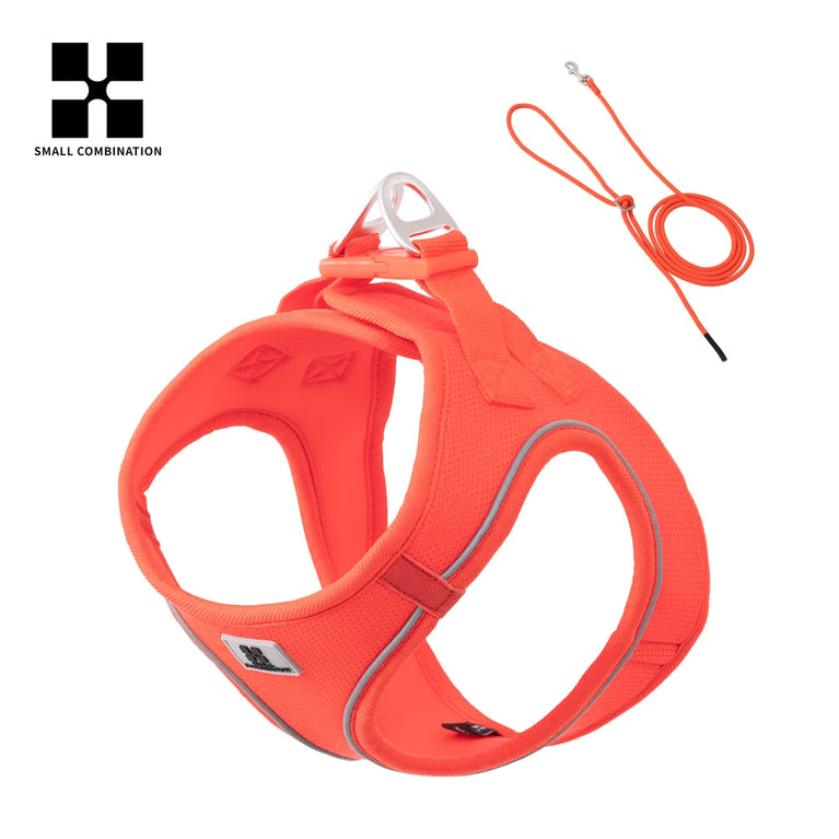 Adjustable Reflective Dog Harness Leash Set Step-In Soft Air Mesh Vest