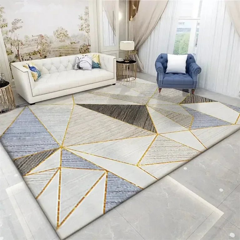 Modern Geometric Non-Slip Washable Area Rugs for Home Spaces