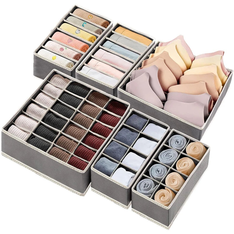 Non-Woven Underwear & Sock Organizer | Foldable Wardrobe Drawer Divider