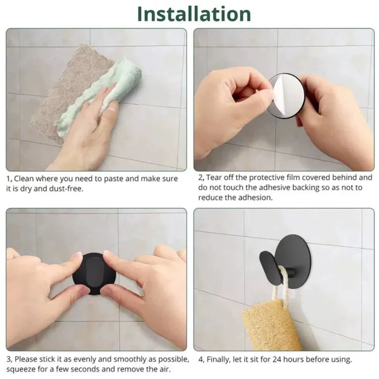 Self-Adhesive Hooks Heavy Duty Plastic Wall Hooks Towel Clothes Rack Hangers Bathroom Kitchen Waterproof Hooks