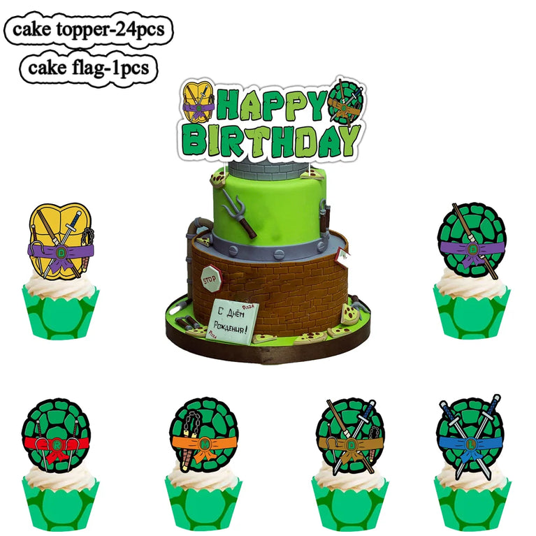 Decoration Birthday Turtlei Disposable Tableware Set Party