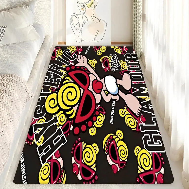 Non-Slip Washable Cartoon Area Rugs for Kids Room and Living