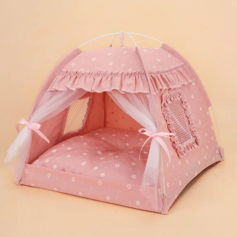 Princess Cat Bed Foldable Soft Tent House All Season Comfort