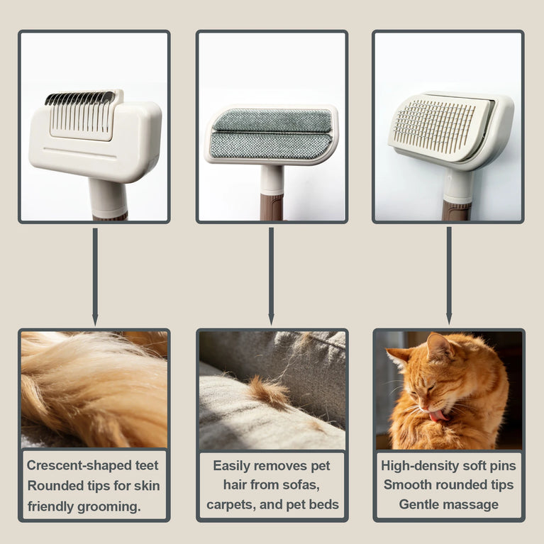 3-in-1 Multifunctional Pet Comb Cat Grooming Brush Hair Removal Tool