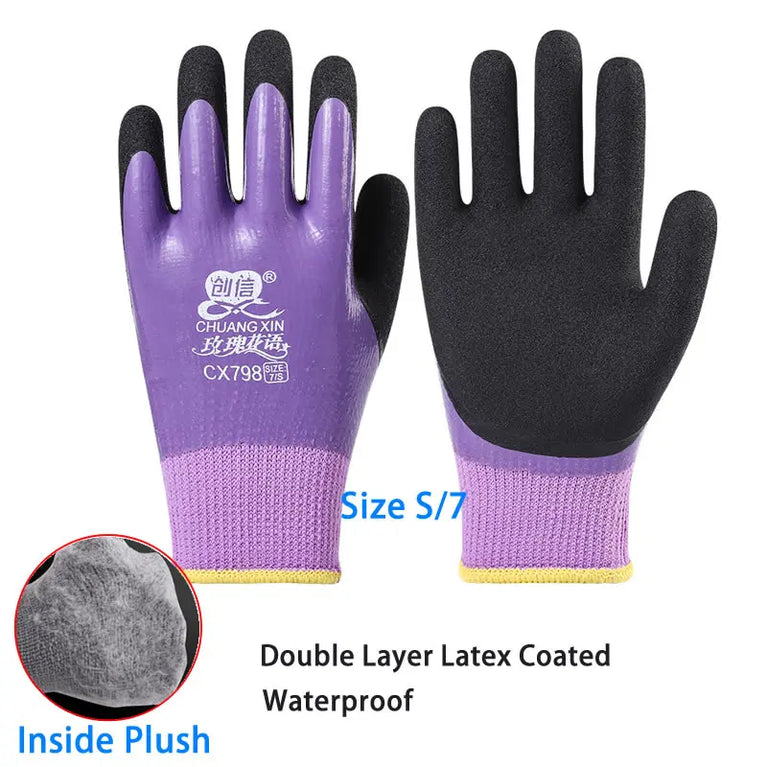 Super Grip Rubber Coated Waterproof Gardening Gloves Anti Slip Work