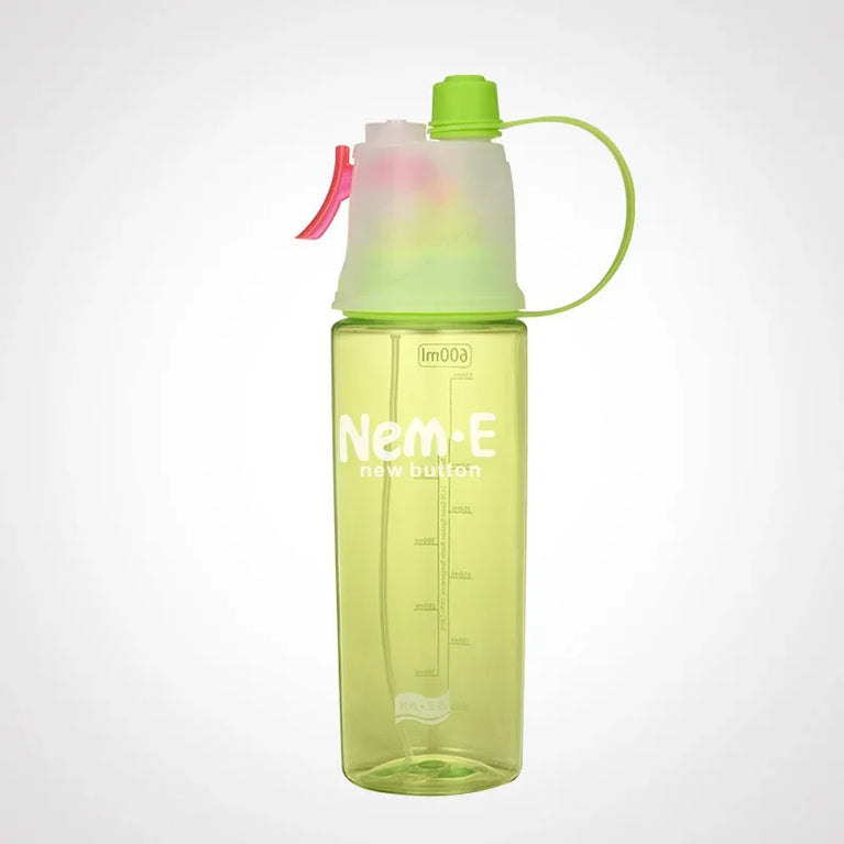 600ML Sports Spray Water Bottle Mist Cooling Gym Hiking Bottle