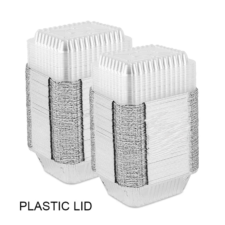 20Pcs Aluminum Foil Trays With Lids 450ml Disposable Food Grade Baking Pans For Air Fryer Oven