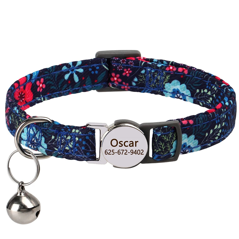 Cat Collar Free Personalized Kitten Collar Engraved Antilost Adjustabl