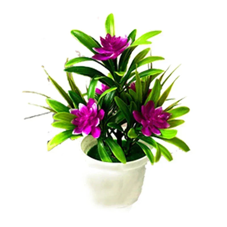 5-Head Miniature Lotus Simulation Bonsai | Creative Desktop Floral Decoration