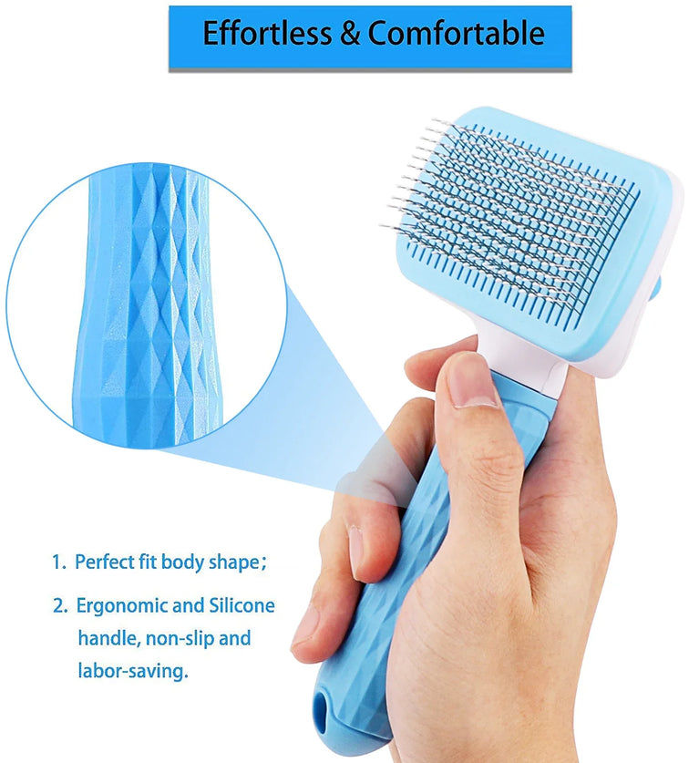 Stainless Steel Pet Grooming Brush | Pro Hair Remover & Comb