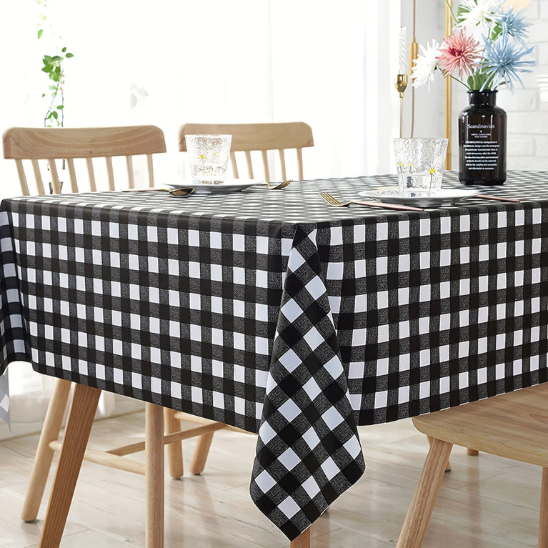 Waterproof Disposable Lattice Party Tablecloth for Rectangle Tables