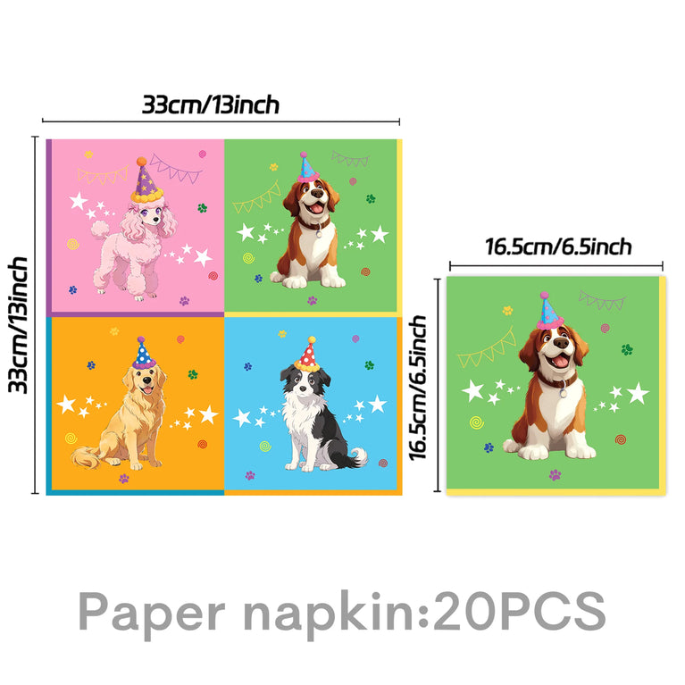 Dog Theme Birthday Party Disposable Tableware Set -Pet Celebration Decor