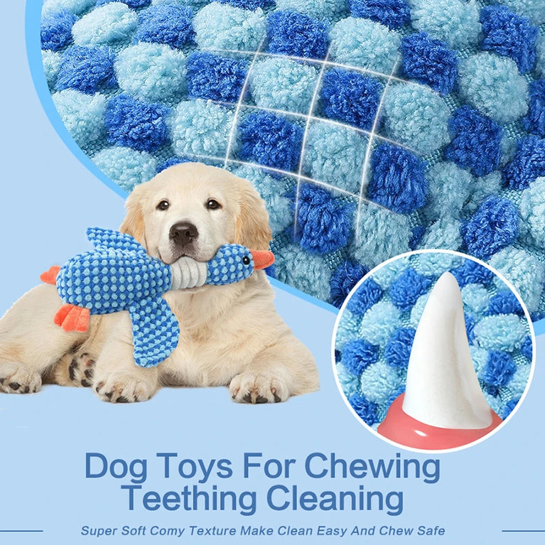 Funny Duck Plush Squeaky Dog Toy for Training and Chewing Fun