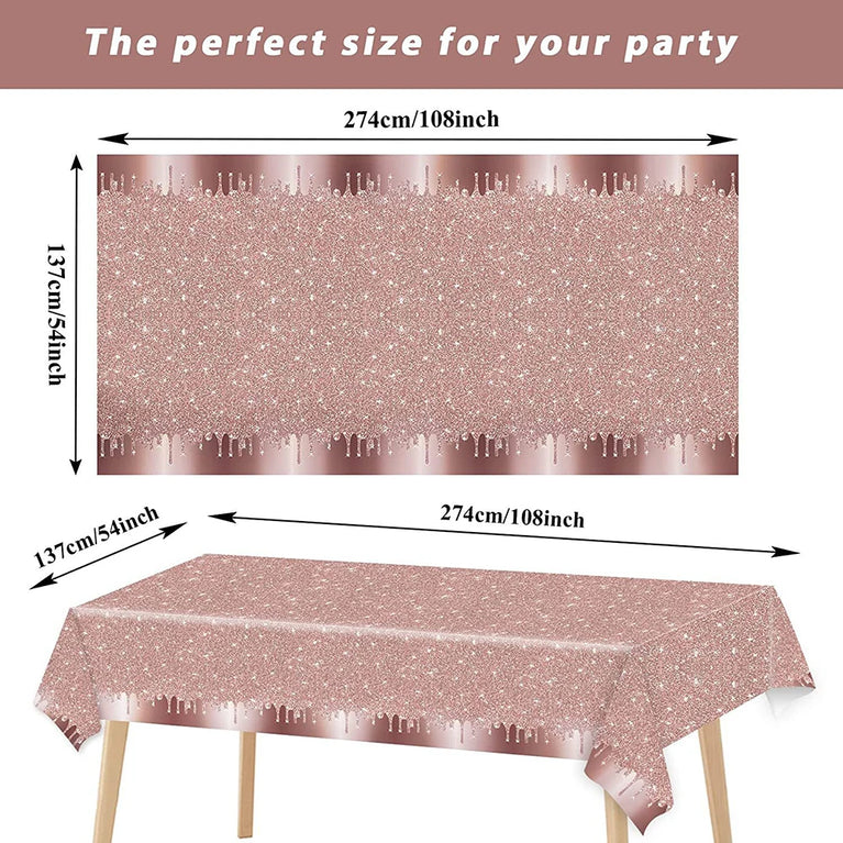 Rose Gold Theme Party Disposable Tableware Set Wedding Birthday Decor