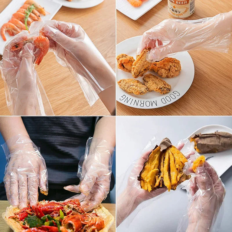 Plastic Disposable Gloves Transparent Kitchen BBQ Food Grade Eco Gloves