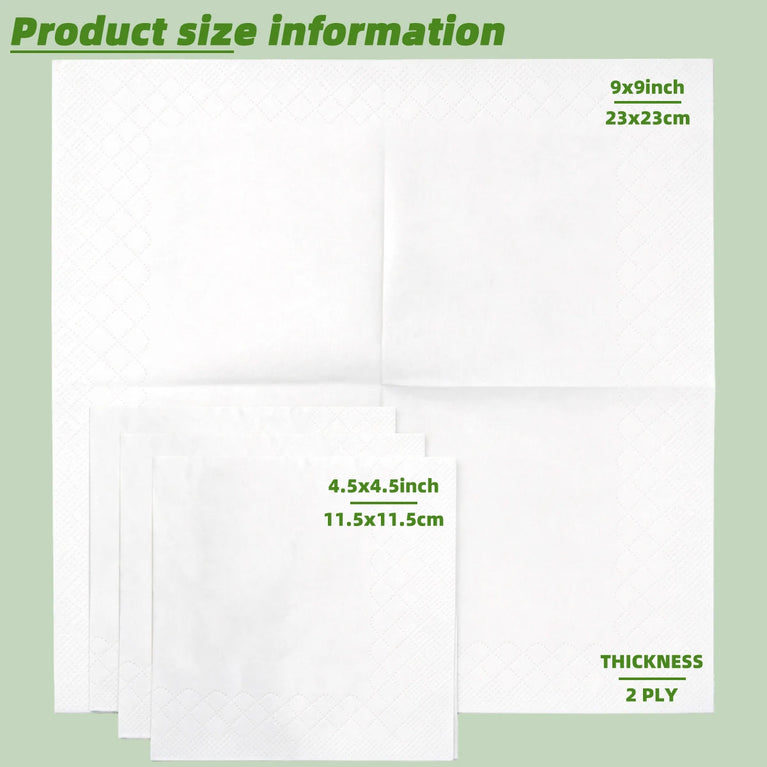 Soft Disposable Dining Napkins Double Layer Absorbent Paper Towels