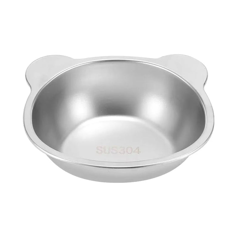 Raised Cat Bowls Tilted Neck Guard 304 Stainless Steel Elevated 15 Degree Anti Slip Pet Feeding Set