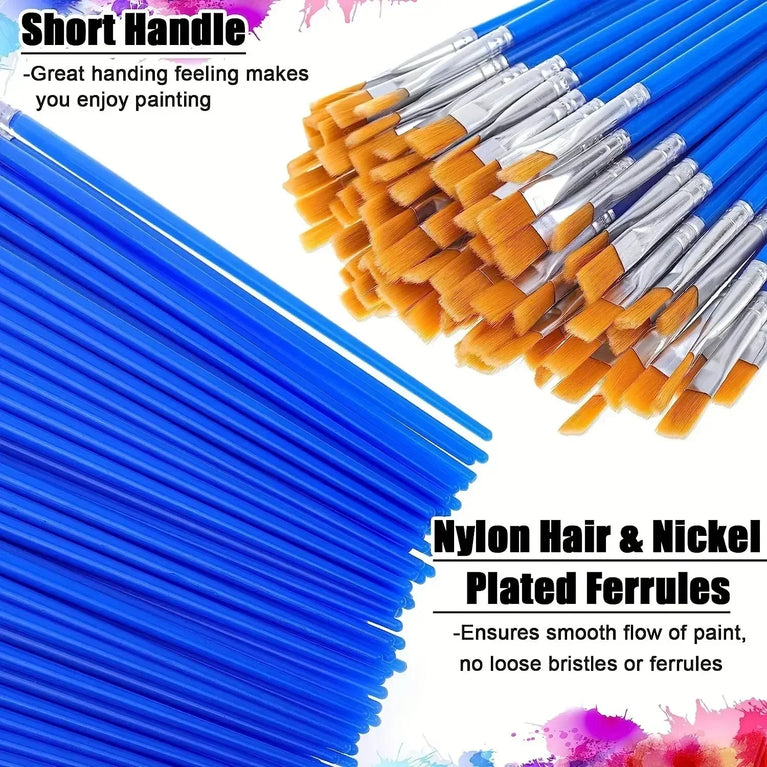 Nylon Bristle Artist Paint Brushes | Versatile Professional & Student Painting Tools