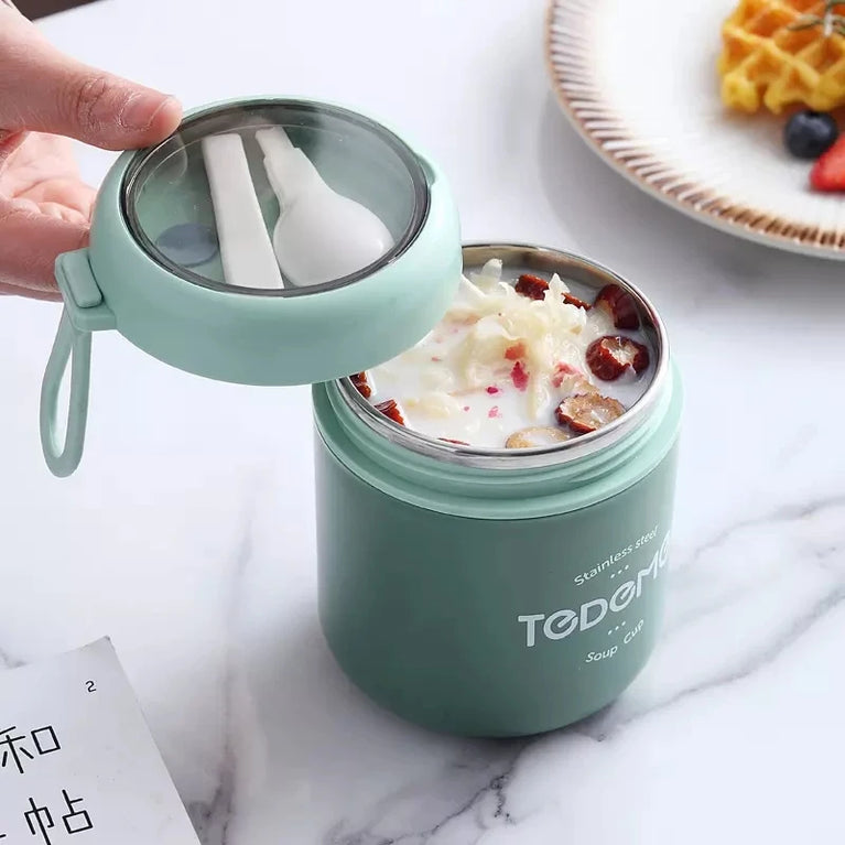510ml Stainless Steel Lunch Box Thermal Vacuum Soup Cup Bento Box Kids