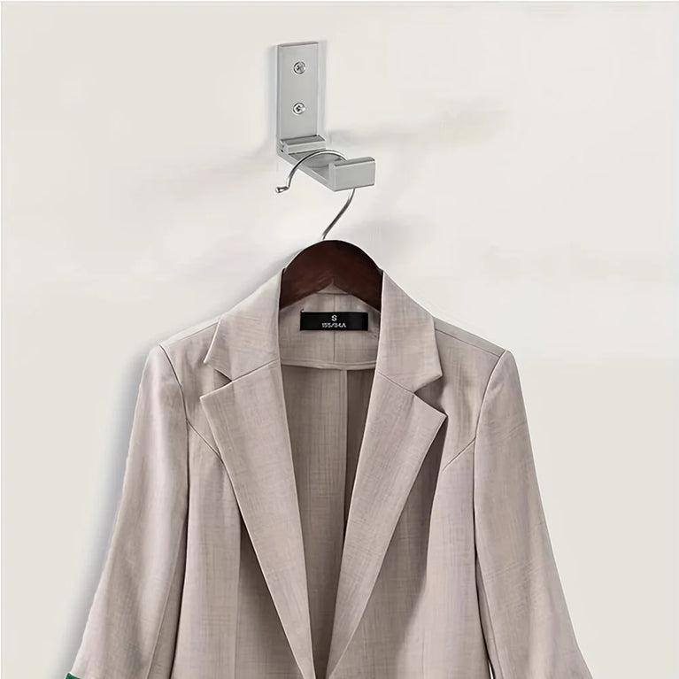4PCS Folding Hooks Wall Door Clothes Coat Hat Bags Hangers Aluminum Alloy Kitchen Bathroom Rustproof Towel Hooks Foldable Hook
