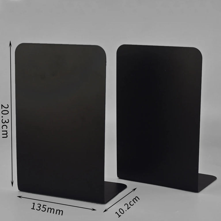 Simple Metal Bookends | 2-Piece Heavy-Duty Non-Slip Desktop Organiser