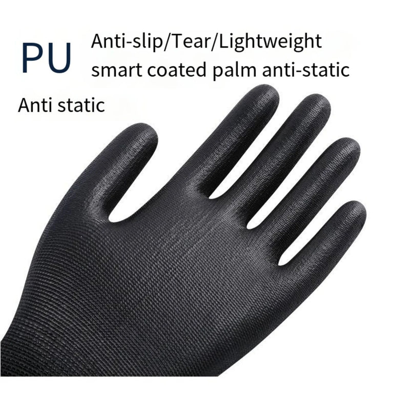 10 Pairs PU Safety Work Gloves Anti Slip Wear Resistant Gardening Woodworking Gloves PU200B