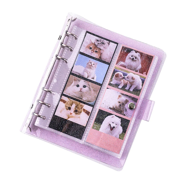 A6 Glitter Photocard Binder | 100-Capacity 2x6 Inch Photo Strip & Bookmark Album