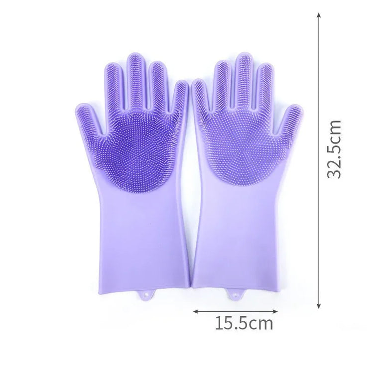 Silicone Pet Grooming Gloves | Hair Remover & Bath Scrubber