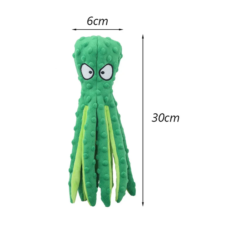 Octopus Plush Puppy Dog Chew Toy Squeaky Crinkle Training Toy Fun