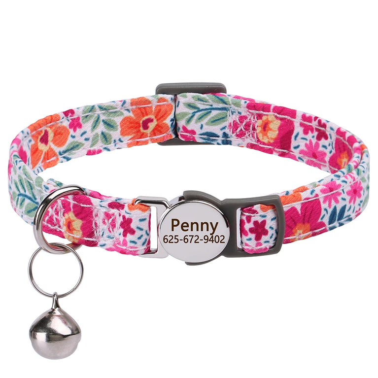 Cat Collar Free Personalized Kitten Collar Engraved Antilost Adjustabl
