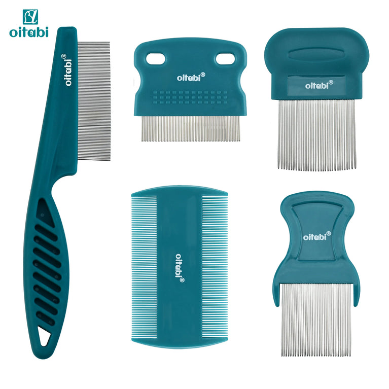 Dog Grooming Comb Set Stainless Steel Pet Flea Lice Tear Stain Remover Tool