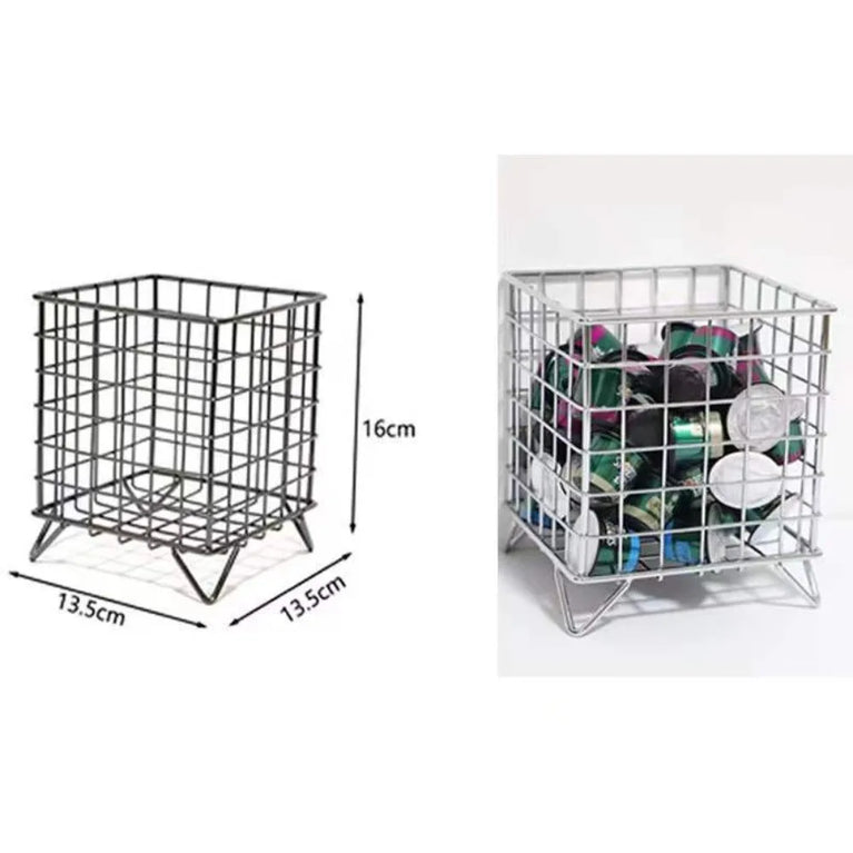 Metal Square Desktop Basket | Creative Iron Stationery & Makeup Organiser
