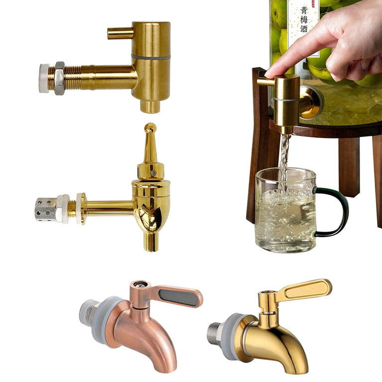 Stainless Steel Beverage Dispenser Faucet | Eco-Friendly Spigot for Wine Barrels & Juice Tanks