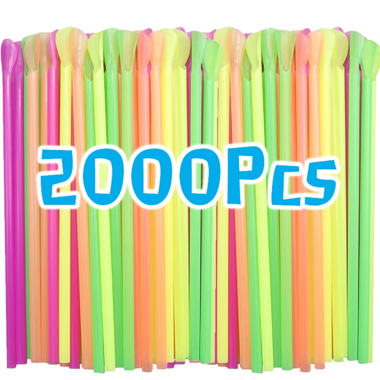 Color Spoon Straws 50-2000Pcs Milkshake Party Use