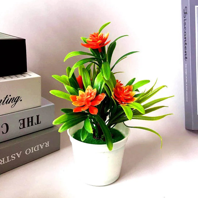5-Head Miniature Lotus Simulation Bonsai | Creative Desktop Floral Decoration