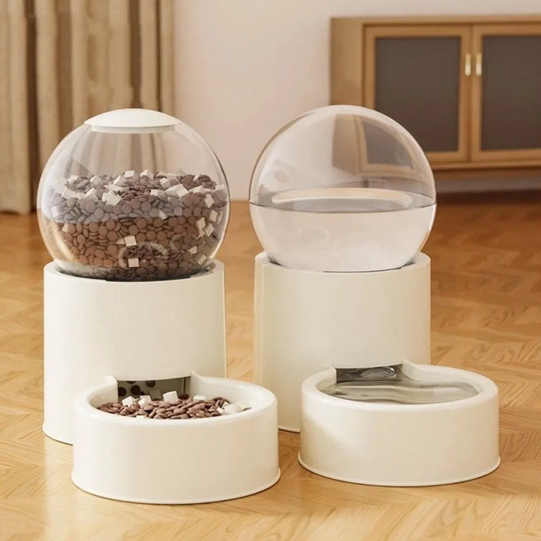 Large Capacity Automatic Pet Feeder Neck Protection Leakproof Water Dispenser Visual Window Cat Bowl
