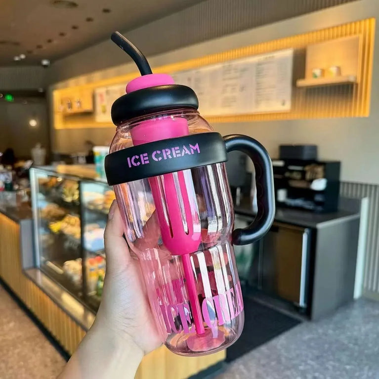 Cute Large Capacity Waterbottle With Straw Leak Proof Tumbler