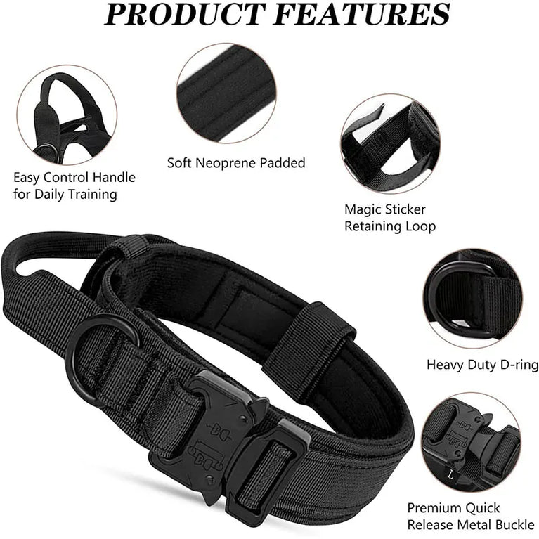 Outdoor Sports Style Tactical Dog Collar Usable Training Traction