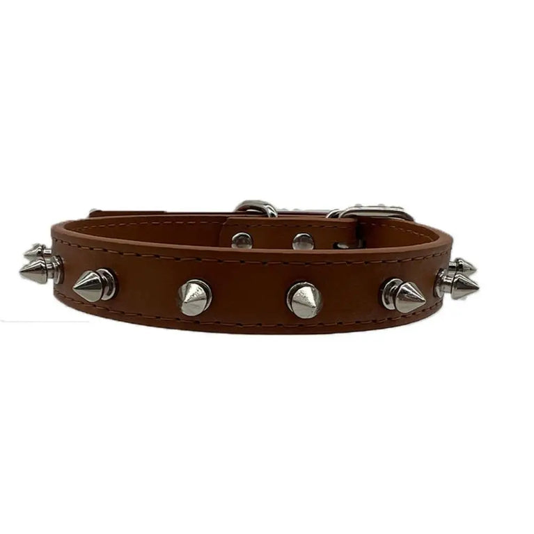 Pet Products Leather Cat Dog Collar Colorful Adjustable Spiked Studded Neck Strap