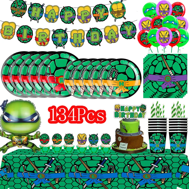 Decoration Birthday Turtlei Disposable Tableware Set Party