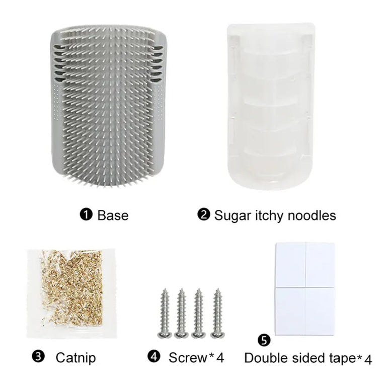 Cat Self Groomer Wall Corner Scratcher Massage Brush Pet Hair Remover Tool