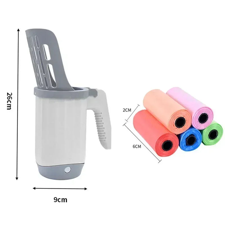 2-in-1 Cat Litter Scoop with Integrated Trash Bin | Portable Waste Management System